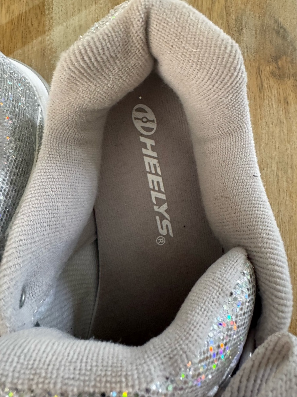 Heelys Kids Silver Glitter Lace-Up Rolling Sneakers - Picture 7 of 8